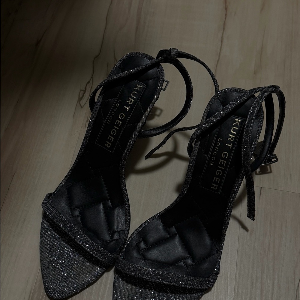 Kurt Geiger Black Glitter Heels